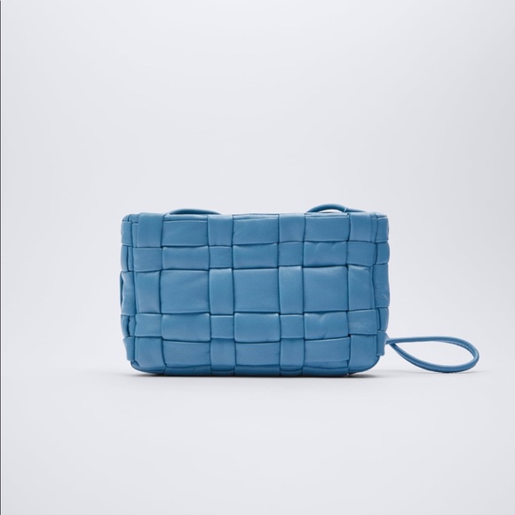 New Zara Sheep Leather Crossbody Bag Blue - Picture 16 of 16